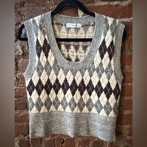 Mango Argyle Knit Sweater Vest